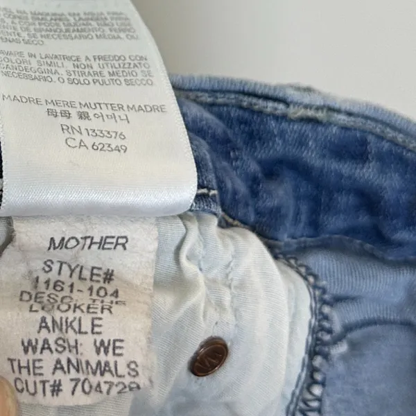 MOTHER The Looker Ankle Jeans in Wash We The Animals Size US 27 - Image 12