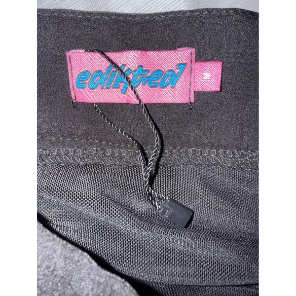 Edikted Black Pleated Tennis Skort Mini Skirt with Built-in Shorts M Goth Preppy - Image 4