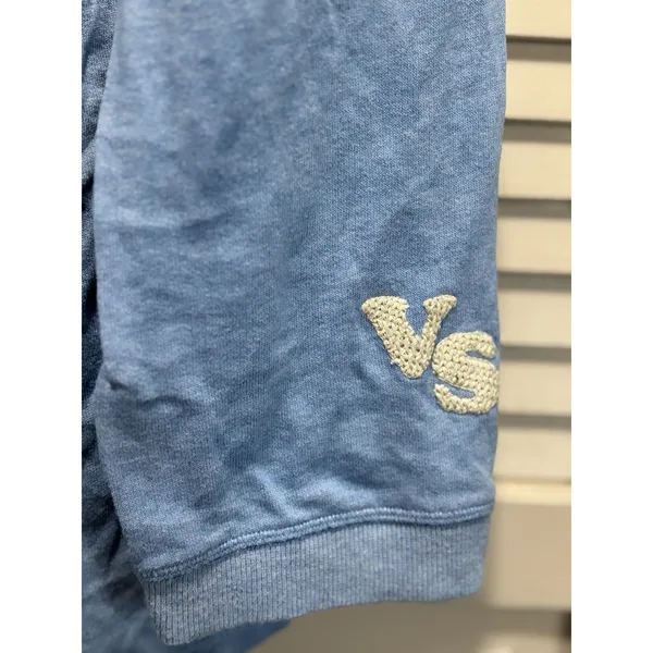 PINK Victorias Secret Blue Hoodie‎ Sweatshirt Size L Long Sleeve Logo Deep V - Image 2