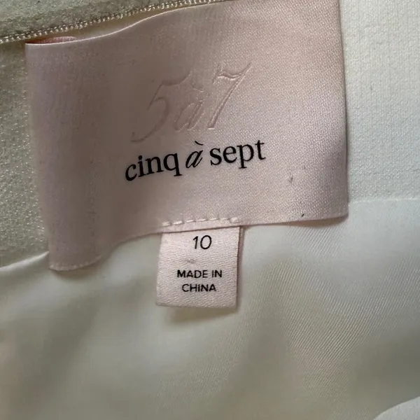 Cinq à Sept Mckenna Off the Shoulder Mini Dress White Size 10‎ Pleated Hem Crepe - Image 2