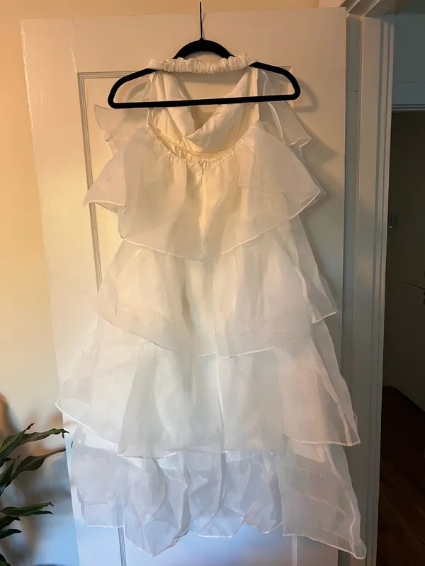 Selfie Leslie Ruffle Dress White - Image 2