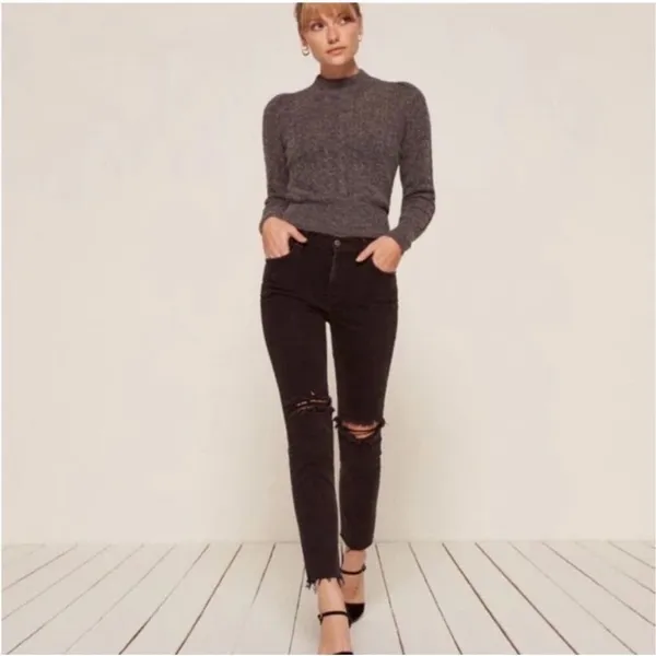 ✨Reformation Camille High-Rise Cigarette Black Sz 26 Jeans✨ - Image 5
