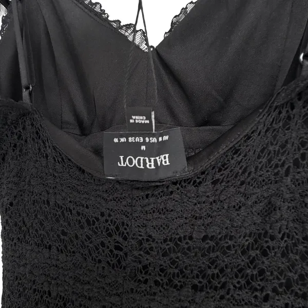 Bardot Black Flynn Lace Semi-Sheer Midi Dress NWT US 6 M Wedding Guest Formal - Image 2