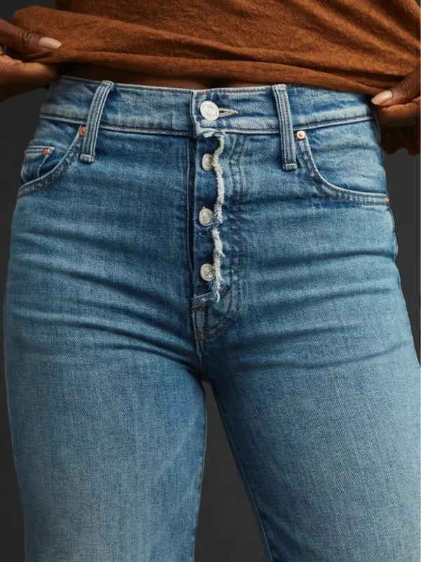 MOTHER SUPERIOR The Fly Cut Tomcat Roller in Crashing Blue Wide Leg Jeans 26 - Image 2