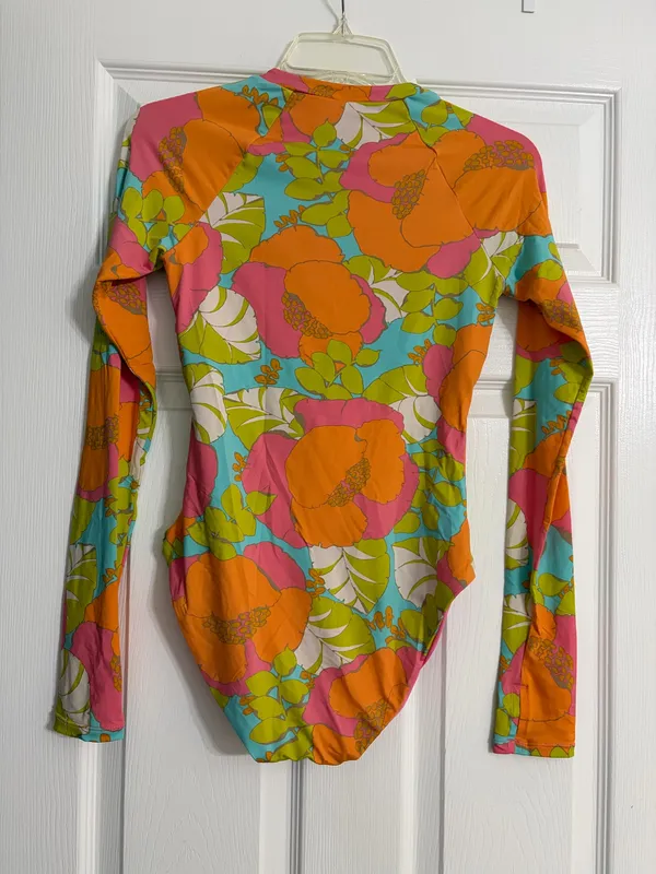 Multicolor Floral Long Sleeve One-Piece - Image 2
