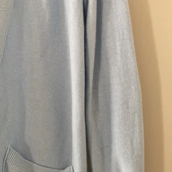 Abercrombie & Fitch Open Front Cardigan With Pockets and Logo Light Blue Size‎ S - Image 7