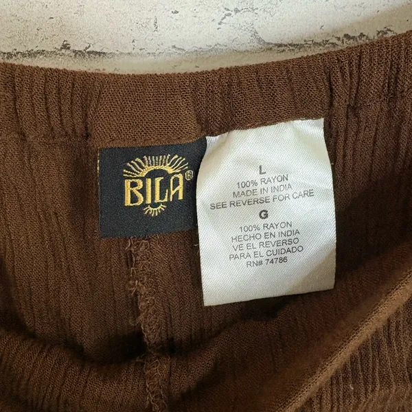 Vintage Boho Brown Textured Midi Skirt - Image 4