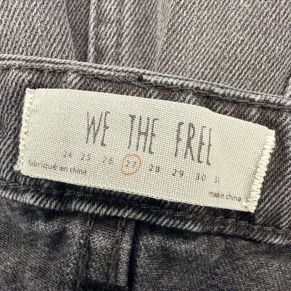 We The Free "Zip It Up" Black Denim Mini Skirt Raw Hem Size 27 EUC!! - Image 4