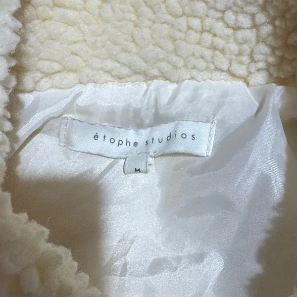 Cropped Cream Teddy Sherpa Jacket - Women - Image 2
