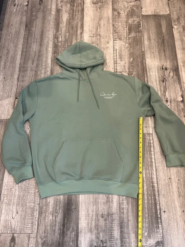 White Fox Hoodie Sage Green Size L/XL (C 72) - Image 3