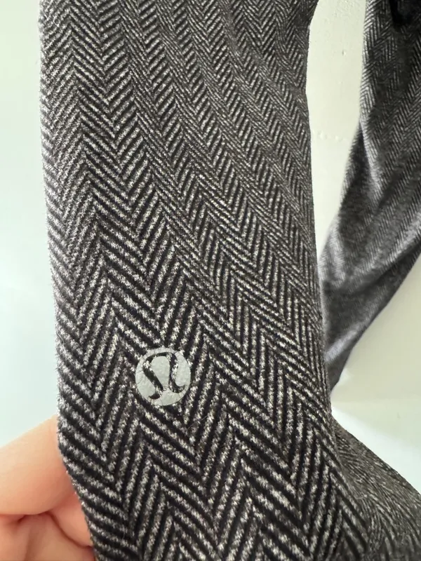 Lululemon Wunder Under Leggings Giant Herringbone Heathered Black SZ‎ 6 - Image 8