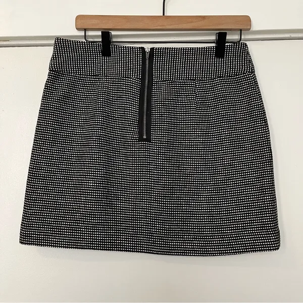 Gap black and white wool tweed checkered mini skirt women’s size 6 retro 90s - Image 3