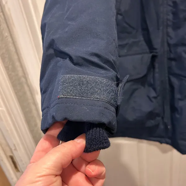 Lands End Womens Goose Down Parka Jacket Navy Blue Gore Tex Removable Hood Small - Image 11