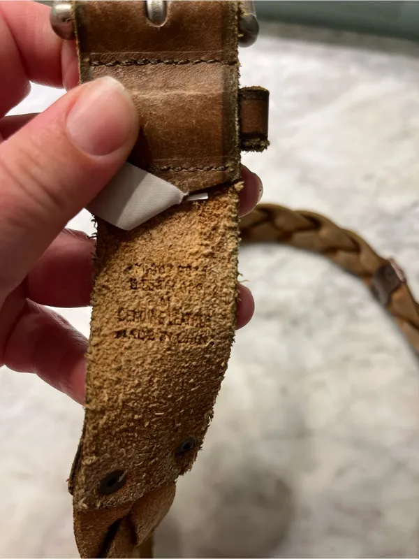 Fossil Braided Tan Leather Belt with Silver Buckle - Image 5