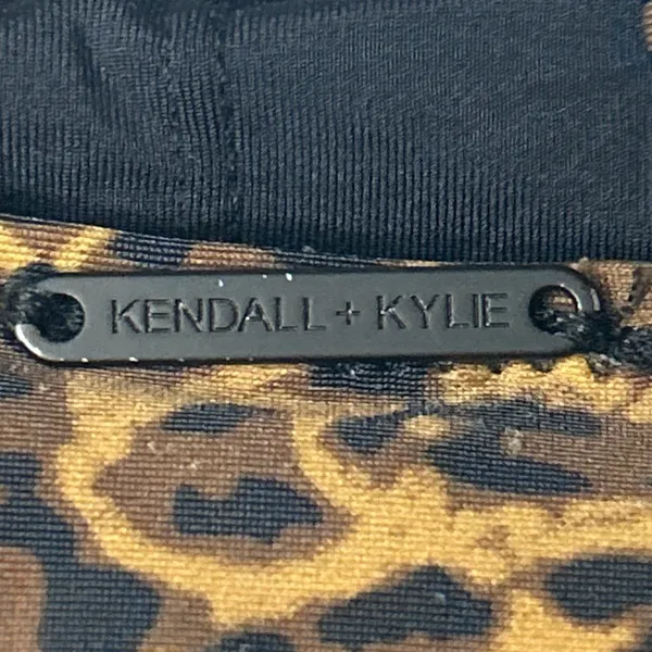Kendall +‎ Kylie Leopard Print Bandeau Bikini Top Brown Large - Image 4