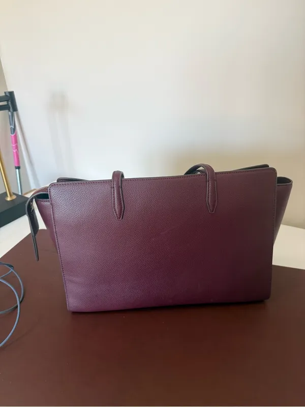 Tory Burch Burgundy Leather Tote - Image 2