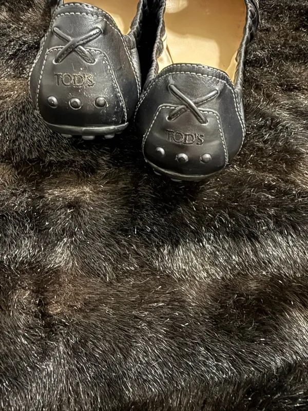 Tod's Women's Driving black Shoes scrunch ballet flats 40.5 10 - Image 4