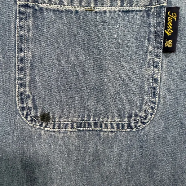 Vintage 2000 Warner Bros Tweety Bird Fall Button Down Denim Shirt - Image 8