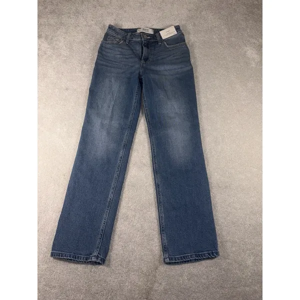 hollister high rise straight straight nwt medium wash 0 short‎ - Image 2
