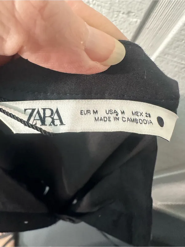 Zara Black Short Sleeve Dress Size Medium NWT - Image 8