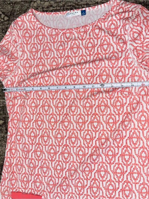 Cabana Life Women’s Size S Pink Coral White Medallion Patterned Mini Dress - Image 7