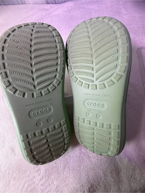 CROCS Kids Mint Green Two-Strap Slide Sandals - Image 9