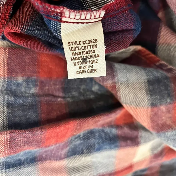 Vintage‎ Havana Red And Blue Plaid Dress Size Medium - Image 7