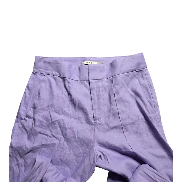 Alice + Olivia Dylan High Waist Purple Pants Size: 8 - Image 3