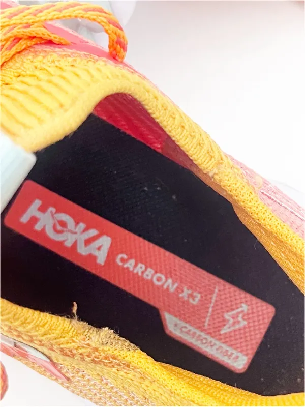 HOKA Carbon X3 Radiant Yellow Camellia Lace Up AthleticTennis Shoes Sneakers 6B - Image 3