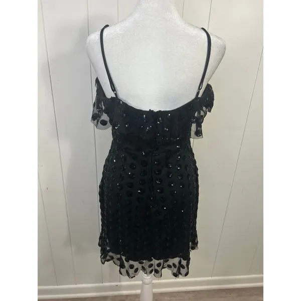 Altar'd State Sparkle Polka Dot Dance Party Homecoming Mini Dress Black Size M - Image 6