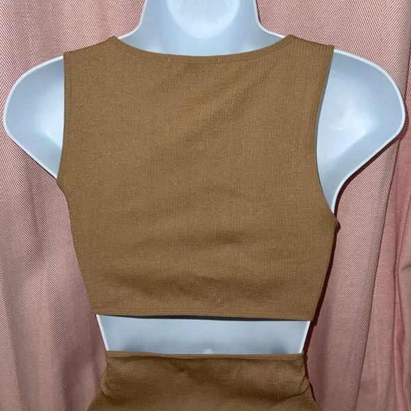 Baddieville NWOT Taupe Mini Dress - Image 4