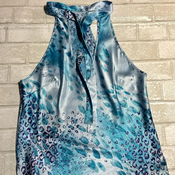 Victoria’s Secret Y2K Satin Halter Top cheeta Print - Image 4