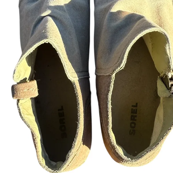 Sorel Major Low Women’s Ankle Boot‎ Tan / Flax Canvas & Suede Combo Sz 7 Hiking - Image 8
