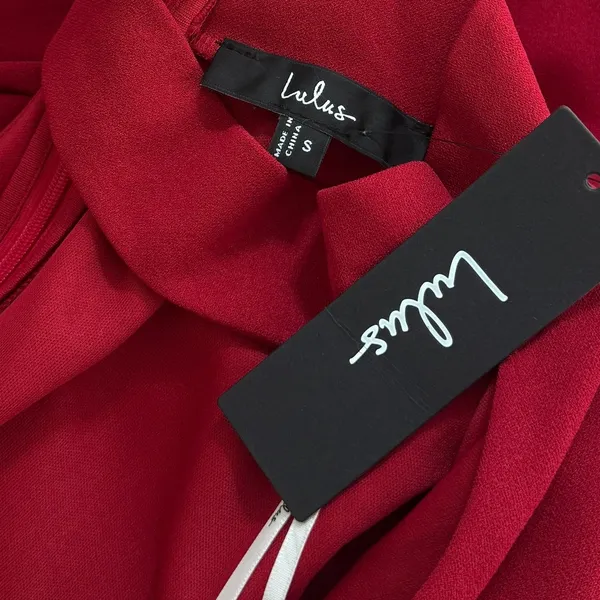 Lulus Keep It Interesting Red Cutout One-Shoulder Maxi Dress size Small NWT - Image 5