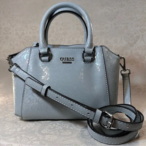 GUESS Kamri Mini Dome Satchel Light Blue Crossbody Shoulder Bag NWOT - Image 3