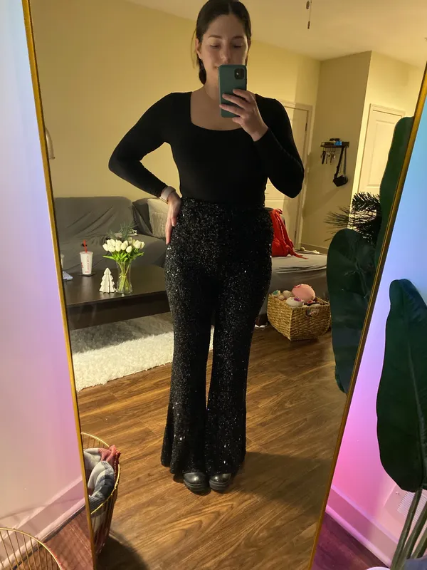 express black sequin pants  - Image 2