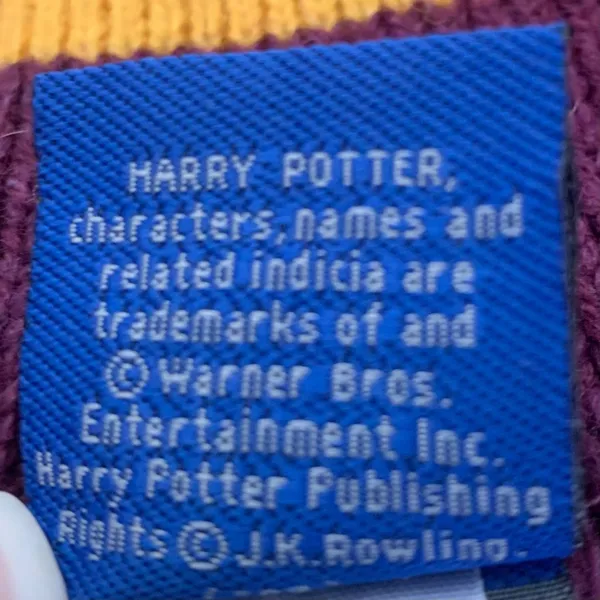 Harry Potter Gryffindor Scarf Costume Halloween Purple Yellow Stripe Lambs Wool - Image 6