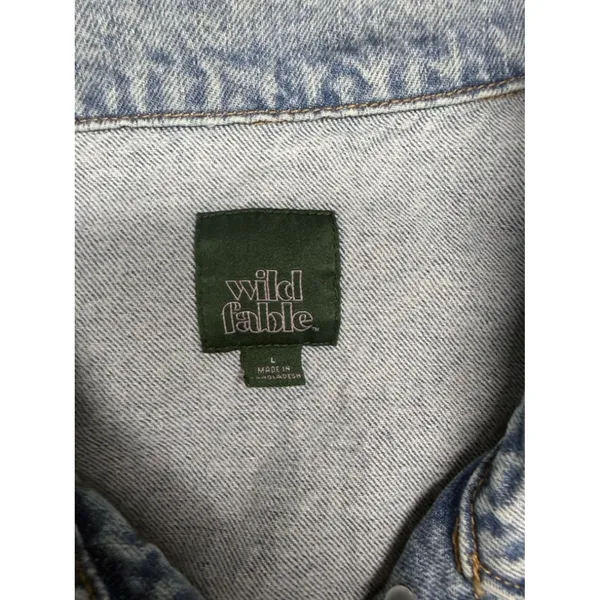 wild fable Light Blue Cropped Denim Jacket - Image 7