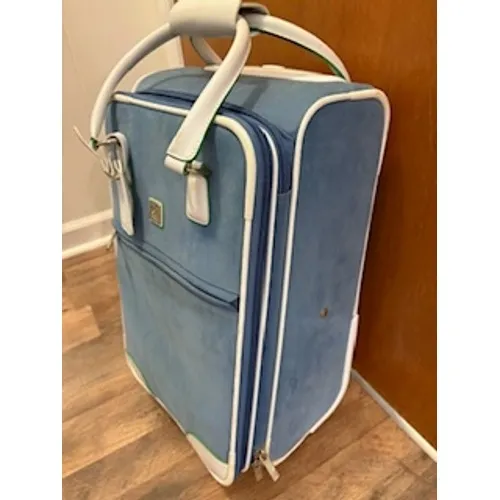 Diane von Furstenberg Rolling Suitcase Blue White Trim Carry On Luggage 19 Inch - Image 14