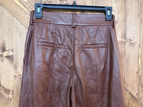 Jason Wu Collective Women’s Size 0 Brown Faux Leather High Rise Cropped Pants (9 - Image 6