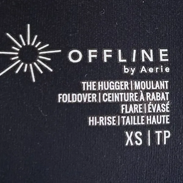 OFFLINE By Aerie The Hugger High Waisted Foldover Flare Legging Black XS - Image 7