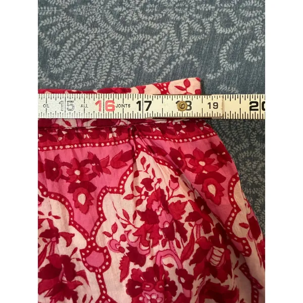 intage Gadzooks Floral Tiered Peasant Maxi Skirt Red Pink Lace Flaw Size Small - Image 4