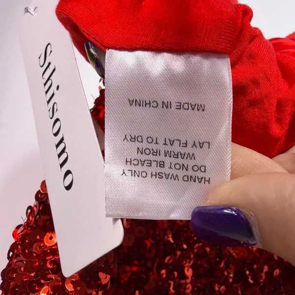 NWT Red Sparkly Sequin Pull On Bodycon Skirt - Image 4