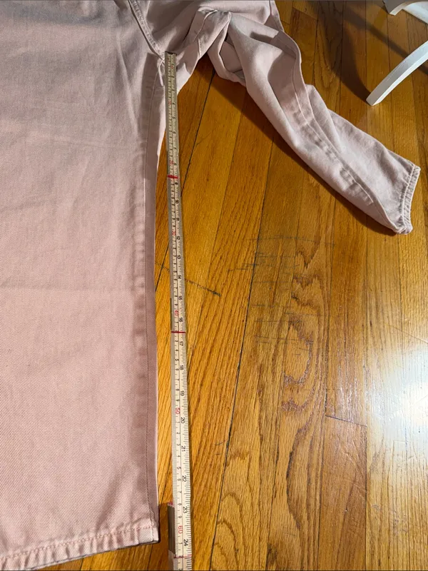 Zara Pale Pink Drawstring Paperbag Waist Chinos - Image 6