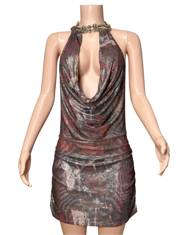 JADED LONDON Cosima Halter Draped Dress, Saphira, 10 (US) - Image 3
