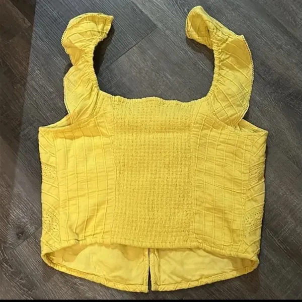 NWOT Free People Yellow Riviera Lace Tank Size Small - Image 6