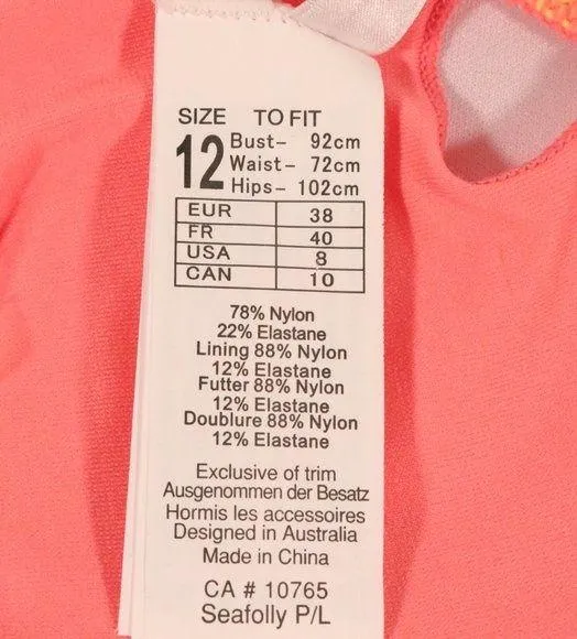 Seafolly X Revolve NWT Cut Copy Multi Strap Bralette in Tangelo Size 8 - Image 11