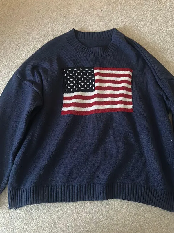 Navy American Flag sweater Blue Size M - Image 2