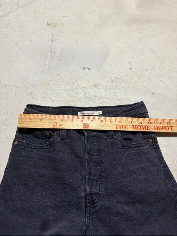 Levi’s ribcage straight ankle Black Relaxed Straight Jeans 26 x 27 - Image 6