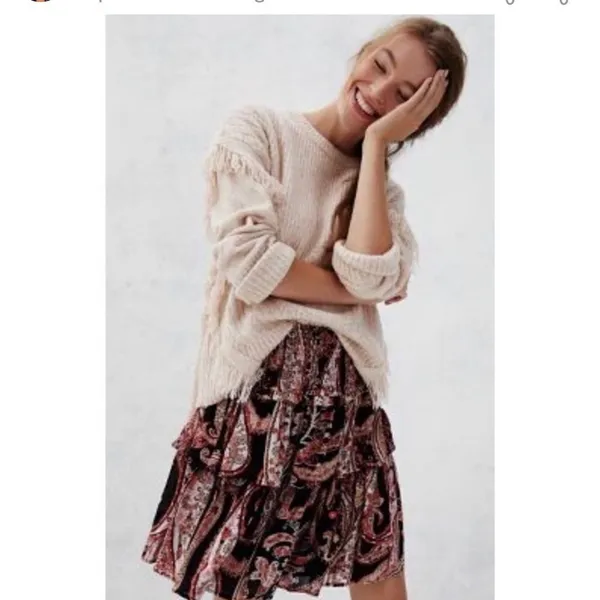 NWT Anthropologie paisley tiered‎ ruffle skirt sz M - Image 2